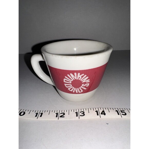 DUNKIN DONUTS VINTAGE COFFEE CUP Pink Stripe Logo Jackson China Restaurant Ware - Picture 1 of 6